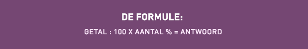 Formule procenten berekenen